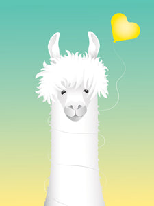 Lama med ballong, turkis